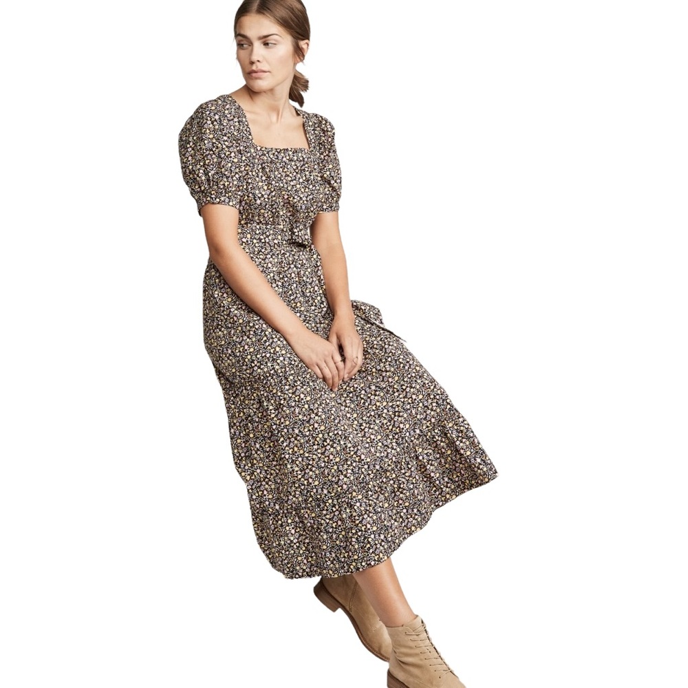 Free People Heartlands Maxi Dress Black Floral XS